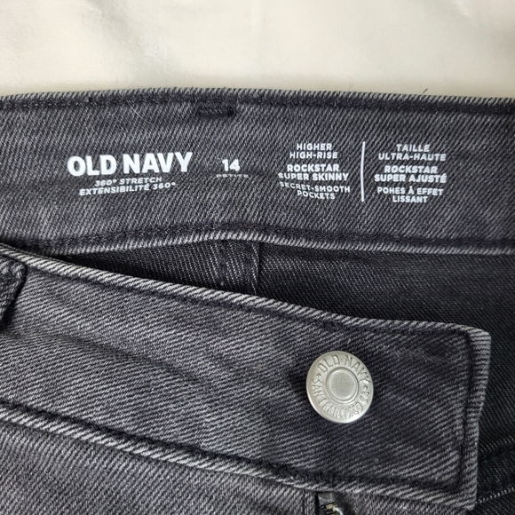 Old Navy Rockstar Super Skinny Higher High Rise 360° Stretch. Size 14 Grey. - Picture 6 of 11